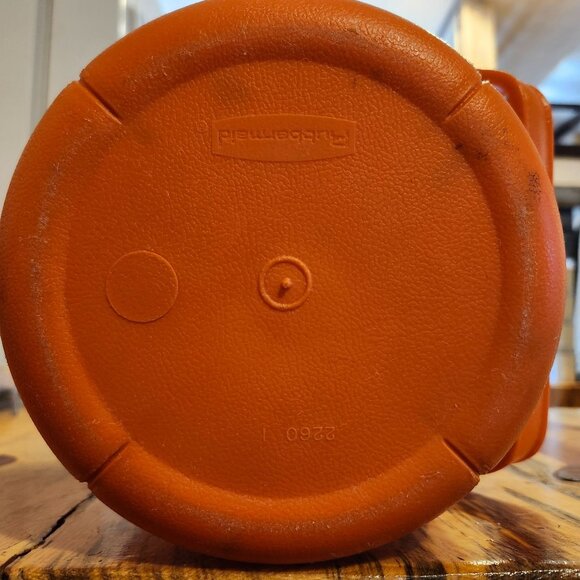 Vintage 1970s Rubbermaid Orange Insulated Ice Bucket #2260 USA Made Retro Bar - Picture 6 of 6